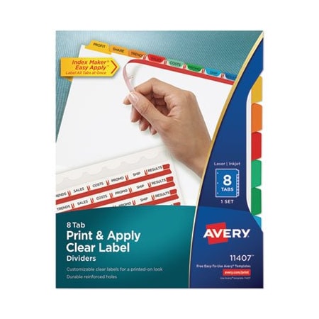 Avery Dennison INDEX, MAKER, 8CLRD SET, AST 11407